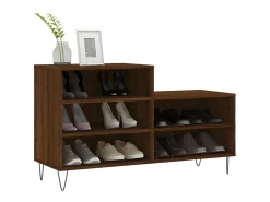 Mueble zapatero madera contrachapada roble marrón 102x36x60 cm ES671227
