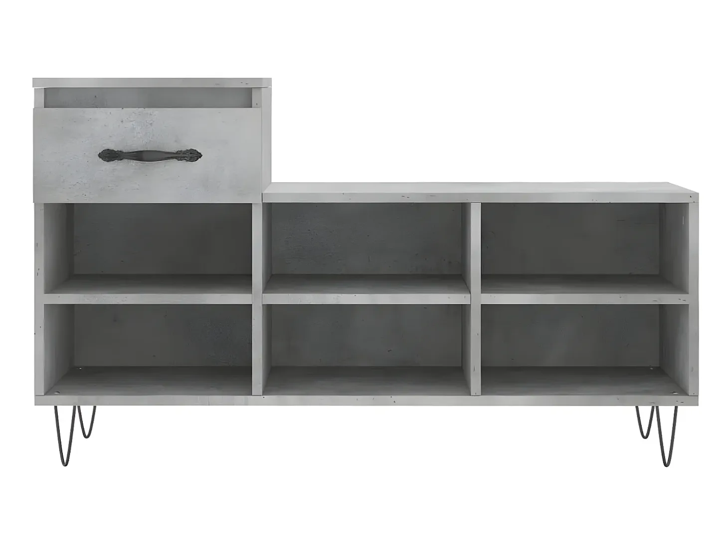 Mueble zapatero madera contrachapada gris hormigón 102x36x60 cm ES729466