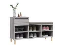 Mueble zapatero madera contrachapada gris Sonoma 102x36x60 cm ES455524