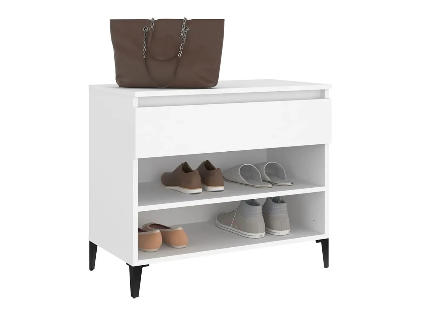 Mueble zapatero madera contrachapada blanco 70x36x60 cm ES491753