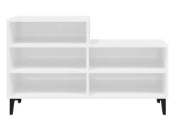 Mueble zapatero madera contrachapada blanco brillo 102x36x60 cm ES763357