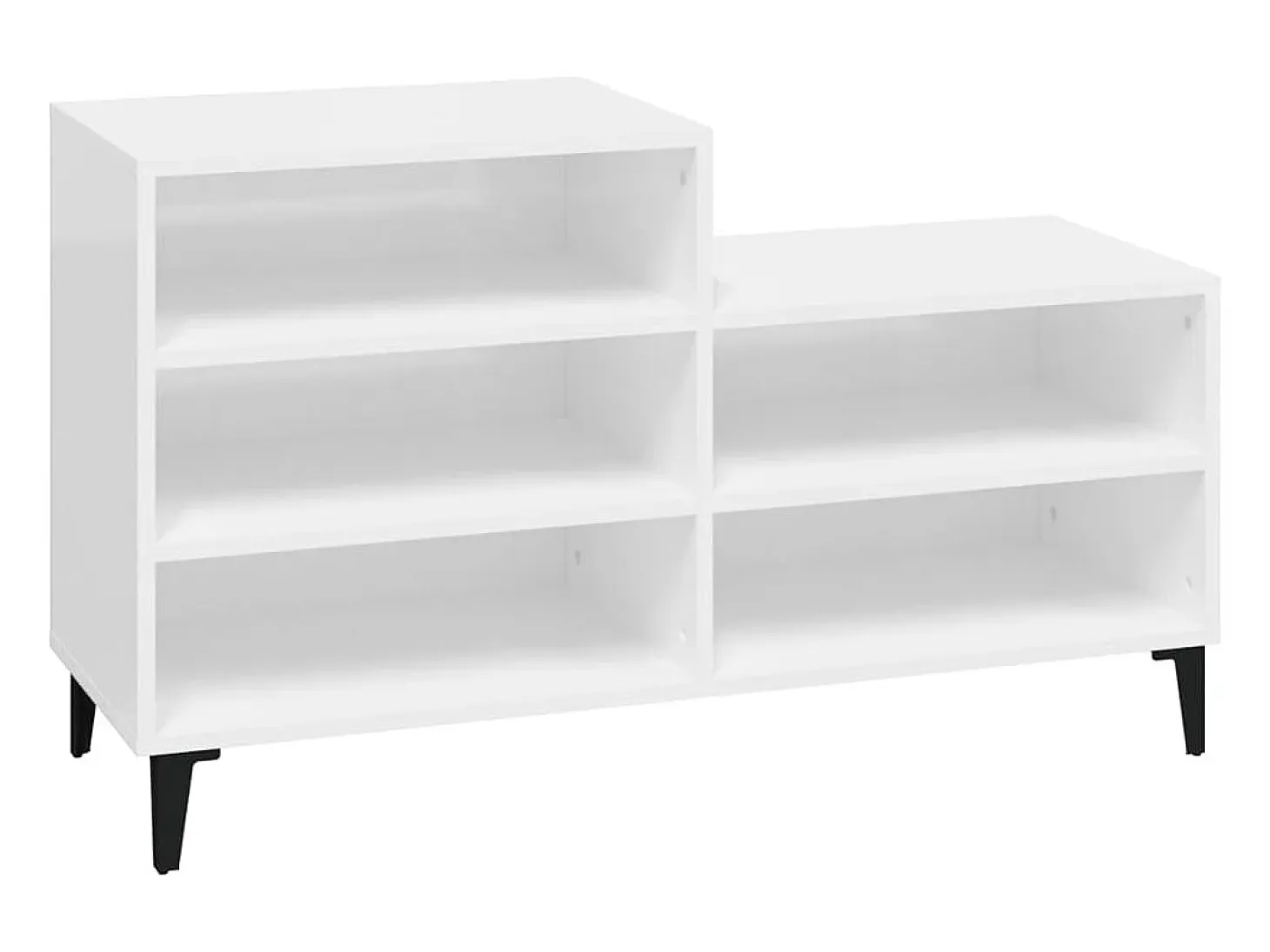 Mueble zapatero madera contrachapada blanco brillo 102x36x60 cm ES763357