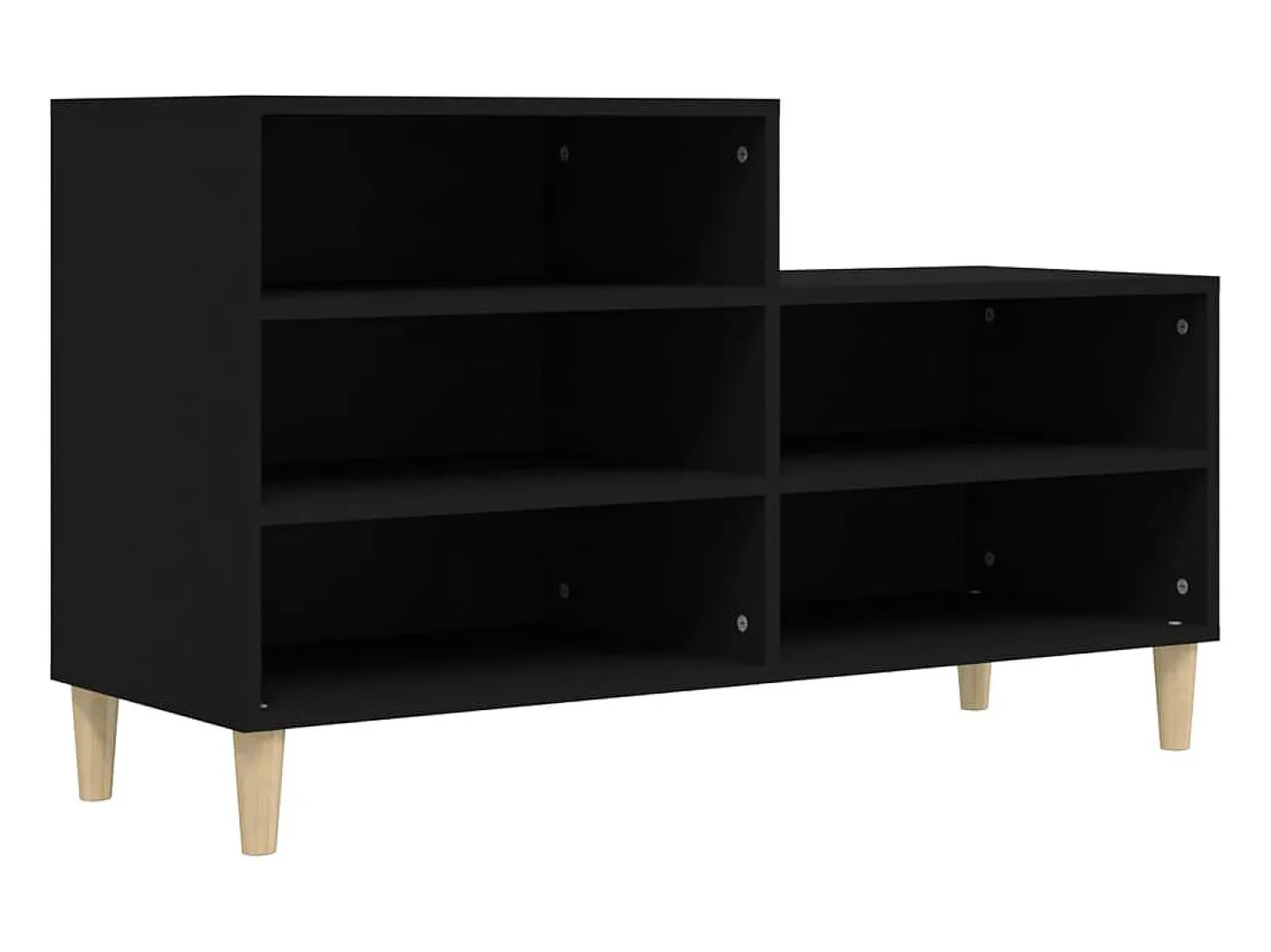 Mueble zapatero madera contrachapada negro 102x36x60 cm ES328254