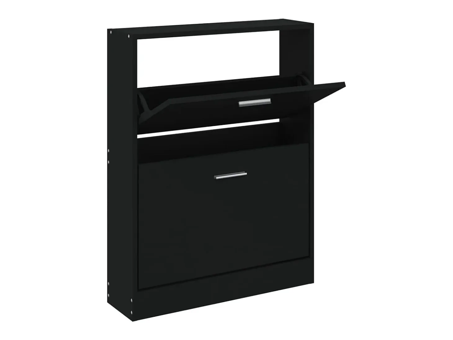 Mueble zapatero madera contrachapada negro 59x17x81 cm ES410544