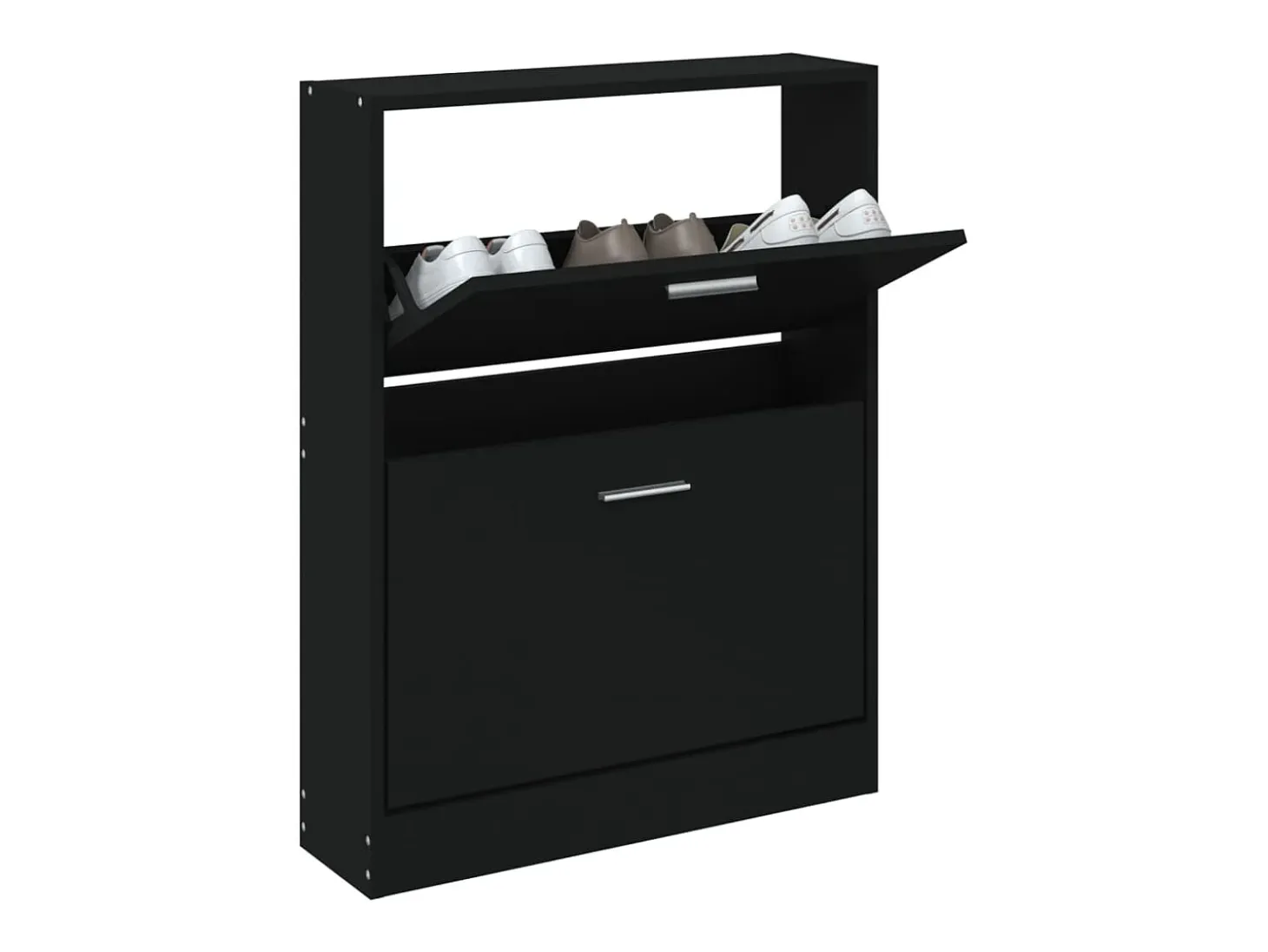 Mueble zapatero madera contrachapada negro 59x17x81 cm ES410544
