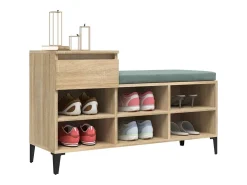 Mueble zapatero madera contrachapada roble Sonoma 102x36x60 cm ES285142