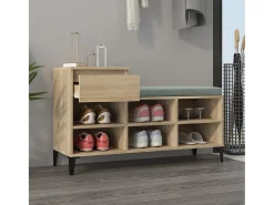 Mueble zapatero madera contrachapada roble Sonoma 102x36x60 cm ES285142