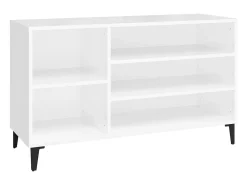 Mueble zapatero madera contrachapada blanco brillo 102x36x60 cm ES114599