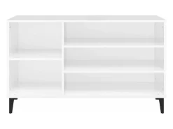 Mueble zapatero madera contrachapada blanco brillo 102x36x60 cm ES114599