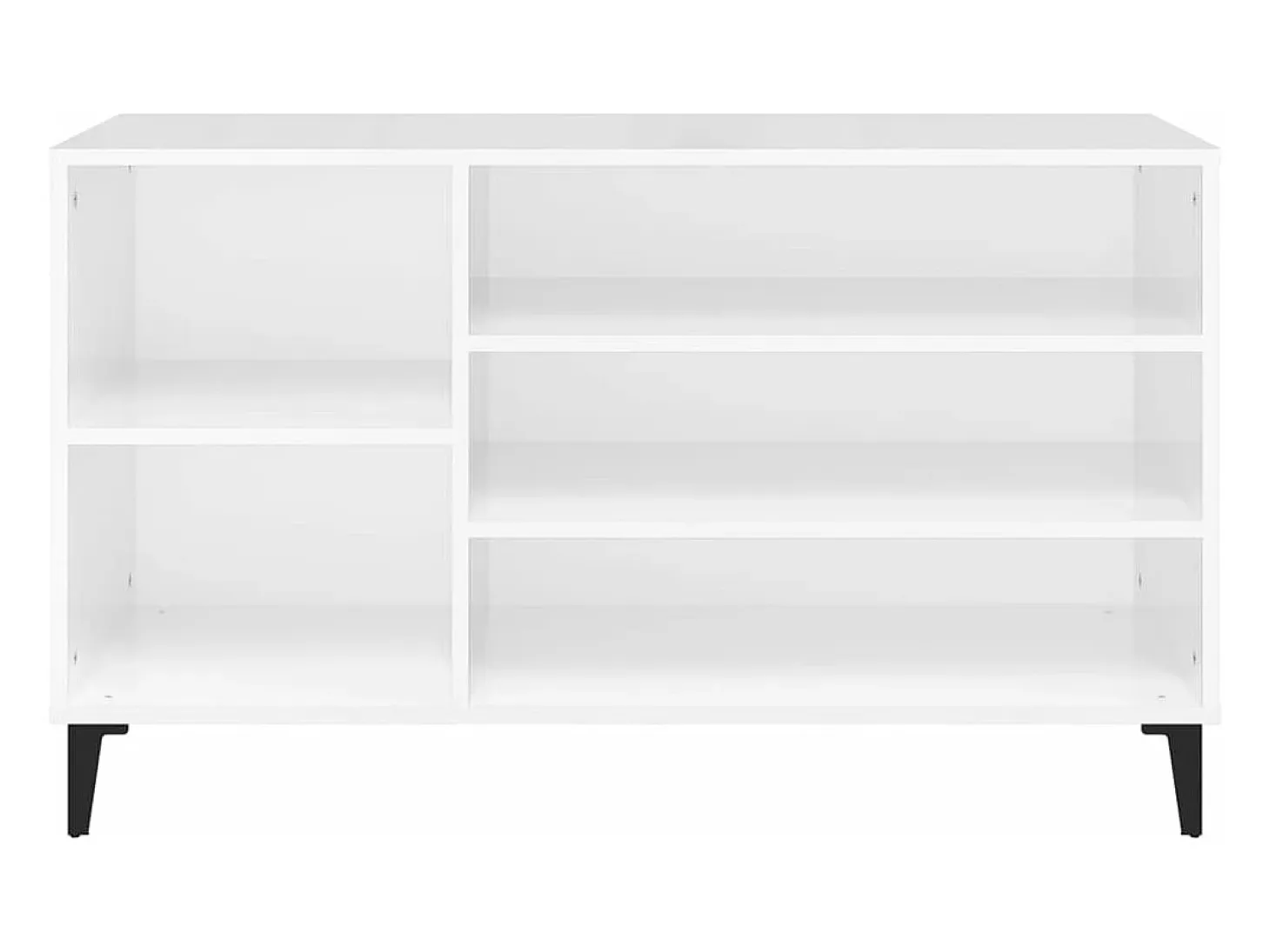 Mueble zapatero madera contrachapada blanco brillo 102x36x60 cm ES114599