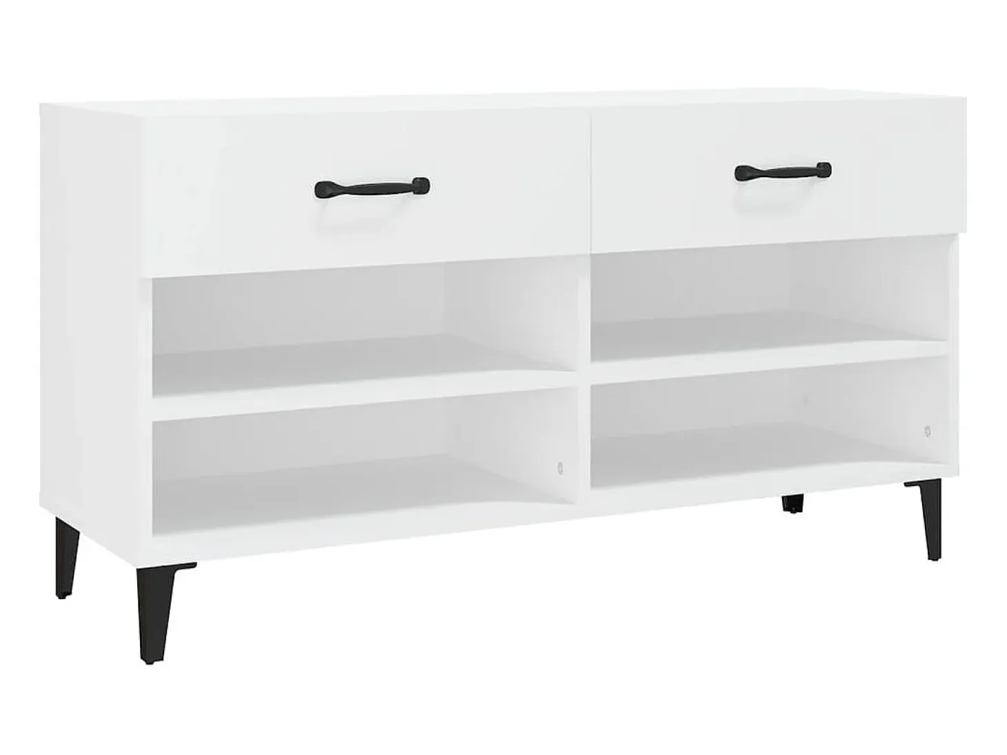 Mueble zapatero madera contrachapada blanco 102x35x55 cm ES708478