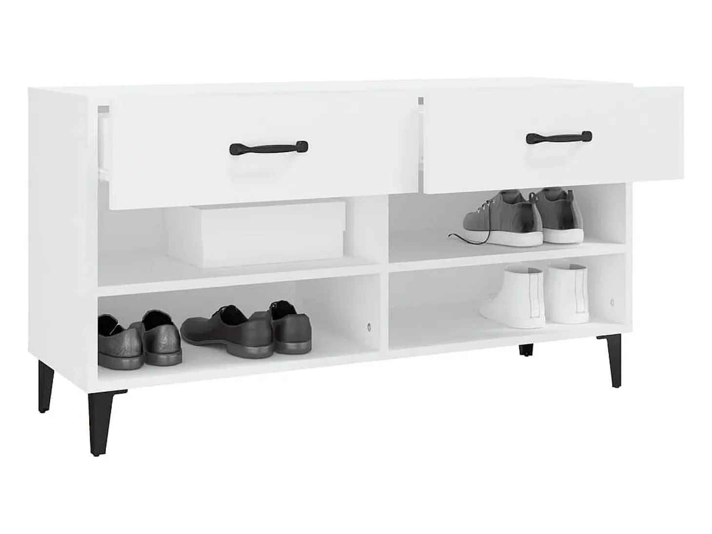 Mueble zapatero madera contrachapada blanco 102x35x55 cm ES708478