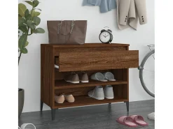 Mueble zapatero madera contrachapada roble ahumado 70x36x60 cm ES865265