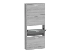 Mueble zapatero madera contrachapada gris Sonoma 59x17x150 cm ES942585