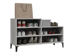 Mueble zapatero madera contrachapada gris Sonoma 102x36x60 cm ES685692