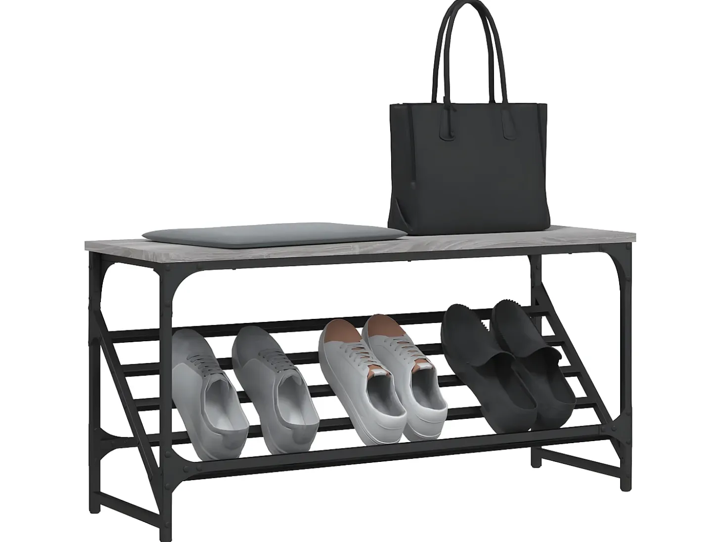 Mueble zapatero madera de ingeniería gris Sonoma 90x30x45 cm ES269555