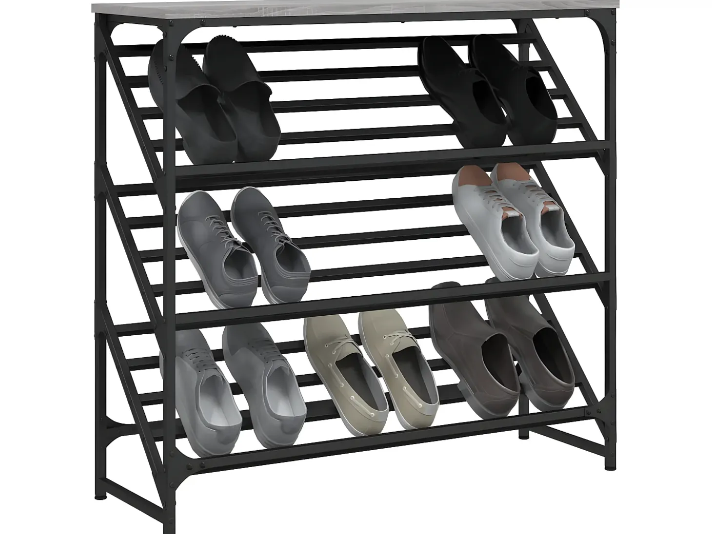 Mueble zapatero madera de ingeniería gris Sonoma 90x30x85 cm ES180046