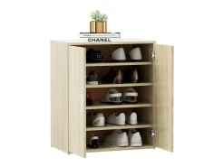 Mueble zapatero madera de ingeniería roble Sonoma 60x35x70 cm ES598702