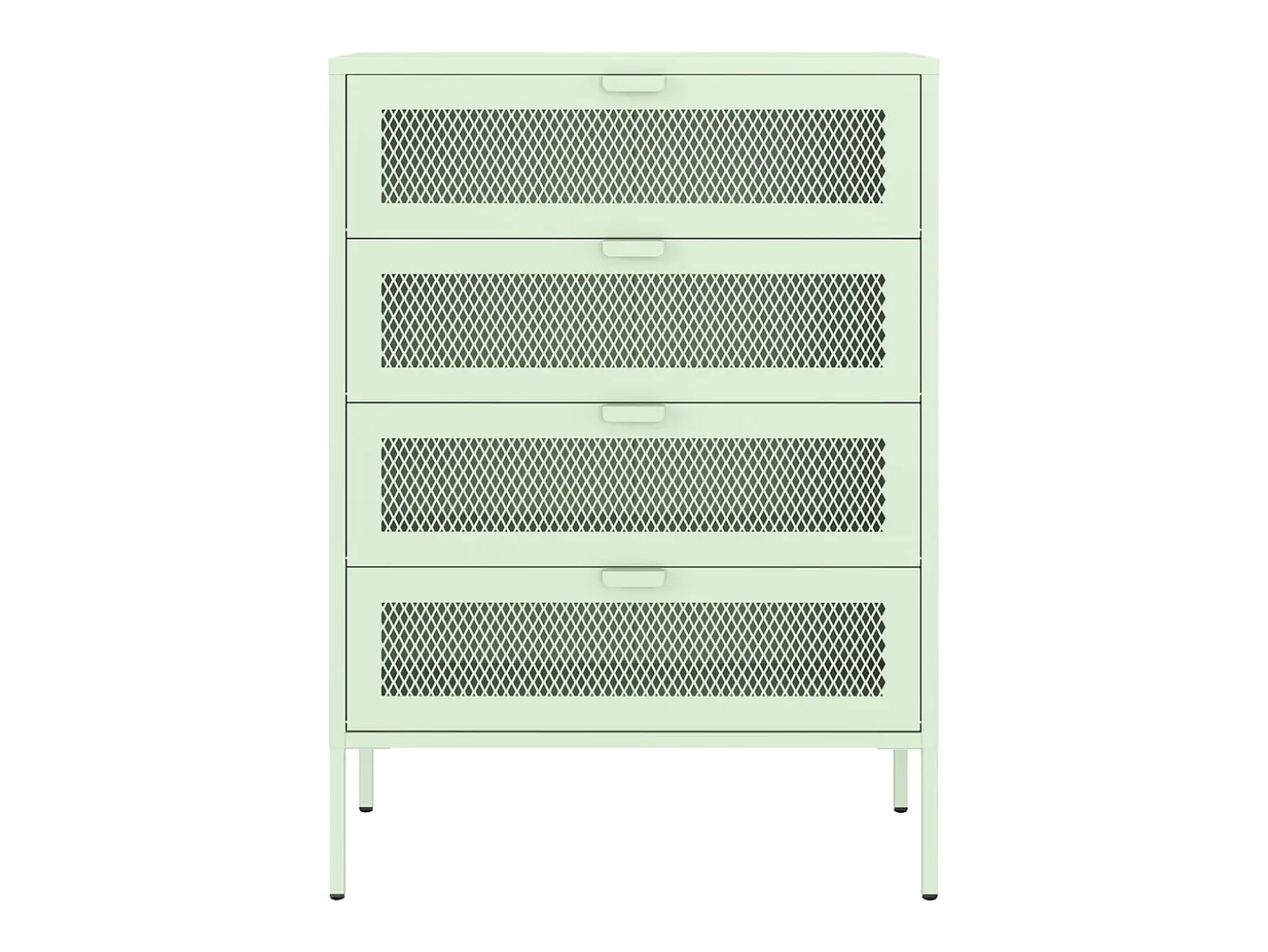 Mueble zapatero metálico verde lima de 4 puertas EMMA