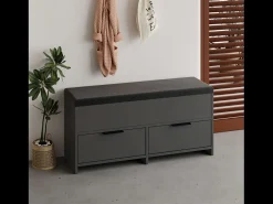 Mueble Zapatero Negro Antracita 4 Compartimentos