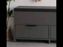 Mueble Zapatero Negro Antracita 4 Compartimentos