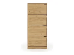 Mueble Zapatero Ángel 4 Puertas Color Roble Claro, para 24 Pares