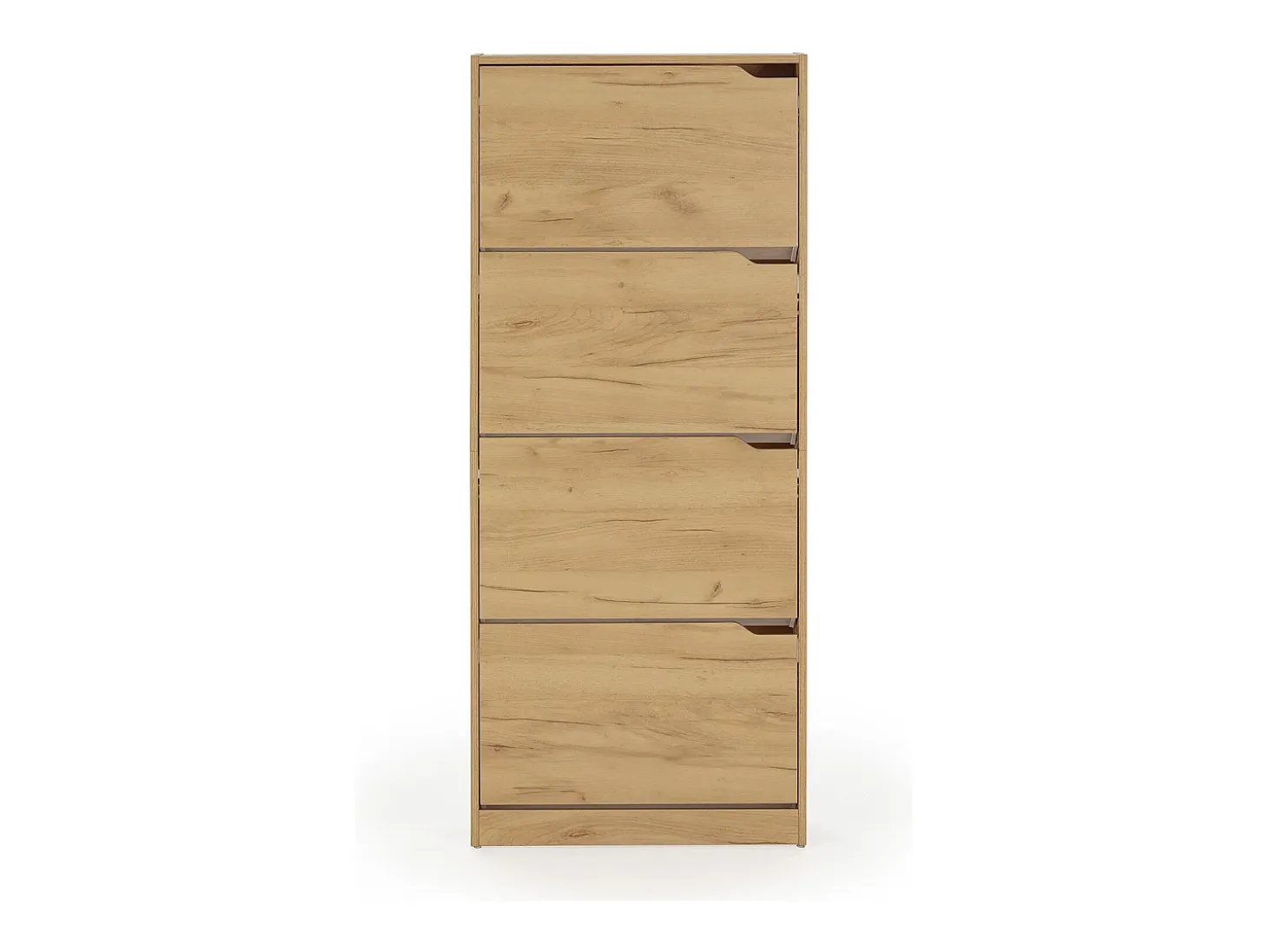 Mueble Zapatero Ángel 4 Puertas Color Roble Claro, para 24 Pares
