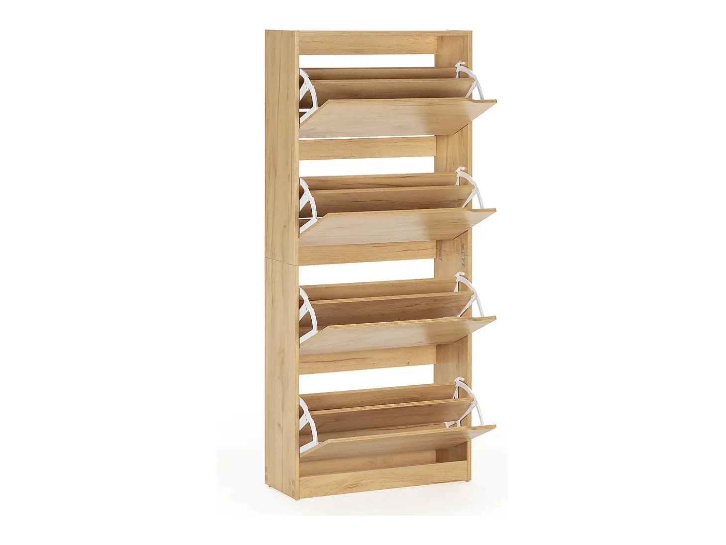 Mueble Zapatero Ángel 4 Puertas Color Roble Claro, para 24 Pares