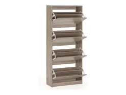 Mueble Zapatero Ángel 4 Puertas Color Roble, para 24 Pares