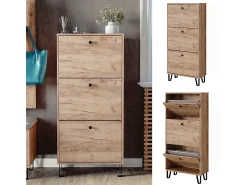 Mueble zapatero roble dorado 130x26x60 siri