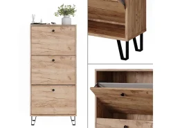 Mueble zapatero roble dorado 130x26x60 siri