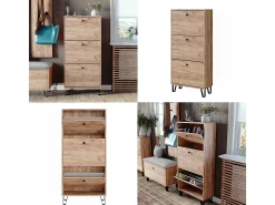 Mueble zapatero roble dorado 130x26x60 siri
