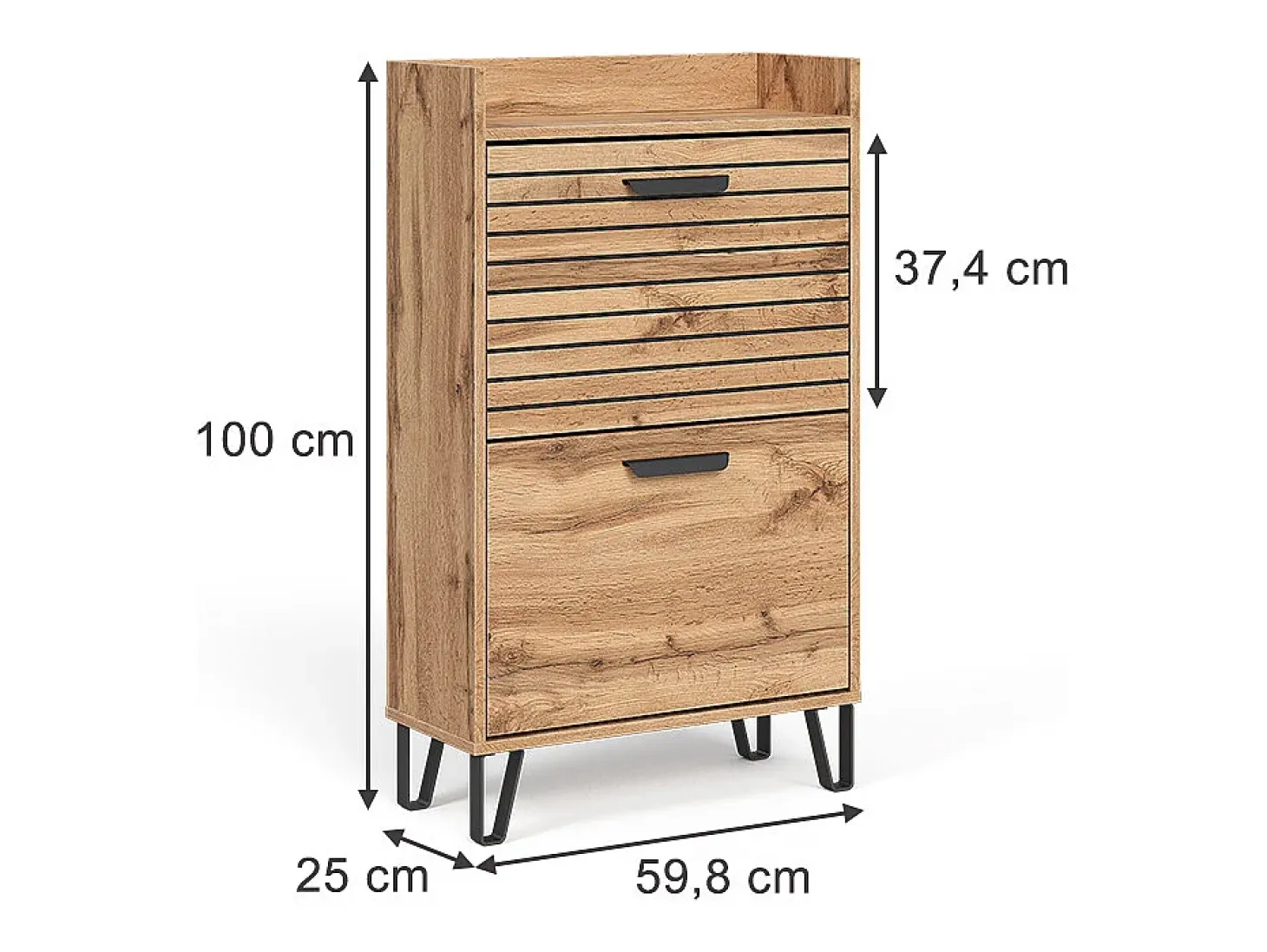 Mueble zapatero roble wotan 59.8x25x100 amber