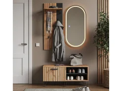 Mueble zapatero roble wotan 59.8x25x100 amber