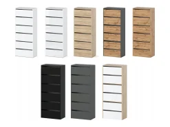 Mueble Zapatero Roble Wotan 60x36x150 cm – Para 15pares – Estantería de Almacenamiento para la Entrada Estilo Loft