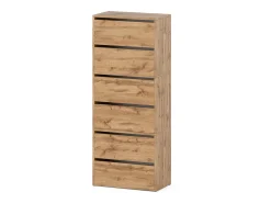 Mueble Zapatero Roble Wotan 60x36x150 cm – Para 15pares – Estantería de Almacenamiento para la Entrada Estilo Loft