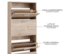 Mueble zapatero sonoma 59x22x137 gizmo