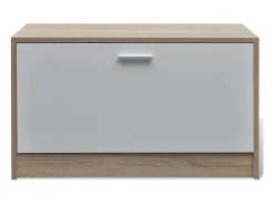 Muebles de entradita con zapatero madera 3 color roble y blanco ES265918