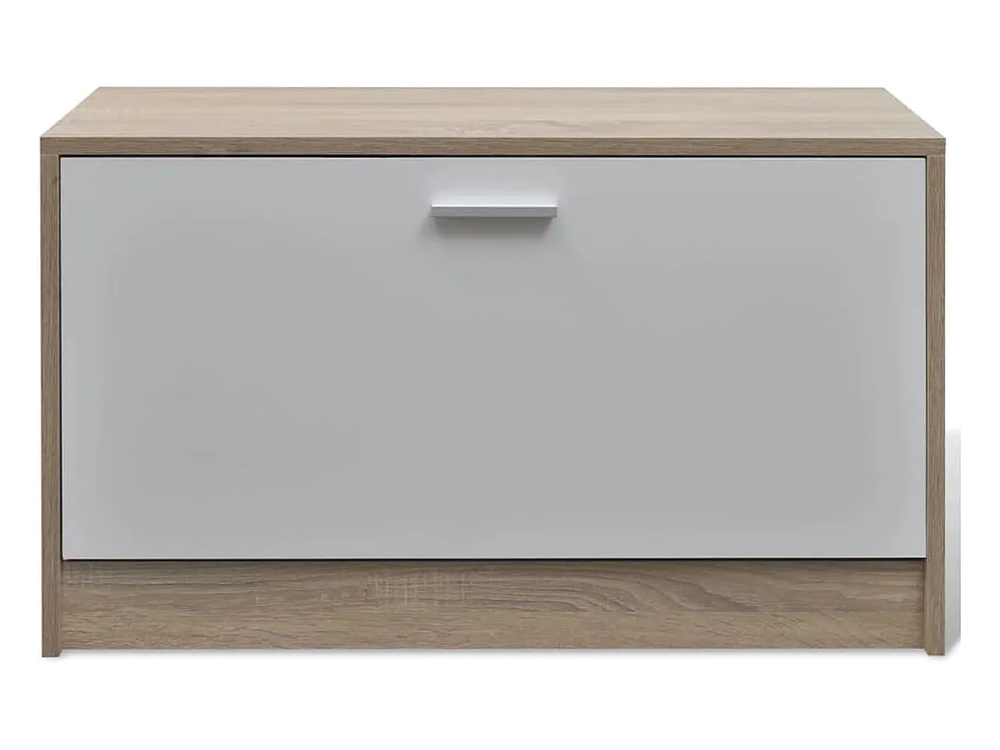 Muebles de entradita con zapatero madera 3 color roble y blanco ES265918