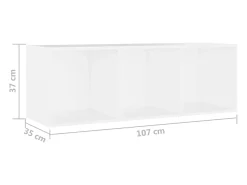 Muebles de salón 3 piezas madera ingeniería blanco 107x35x37 cm