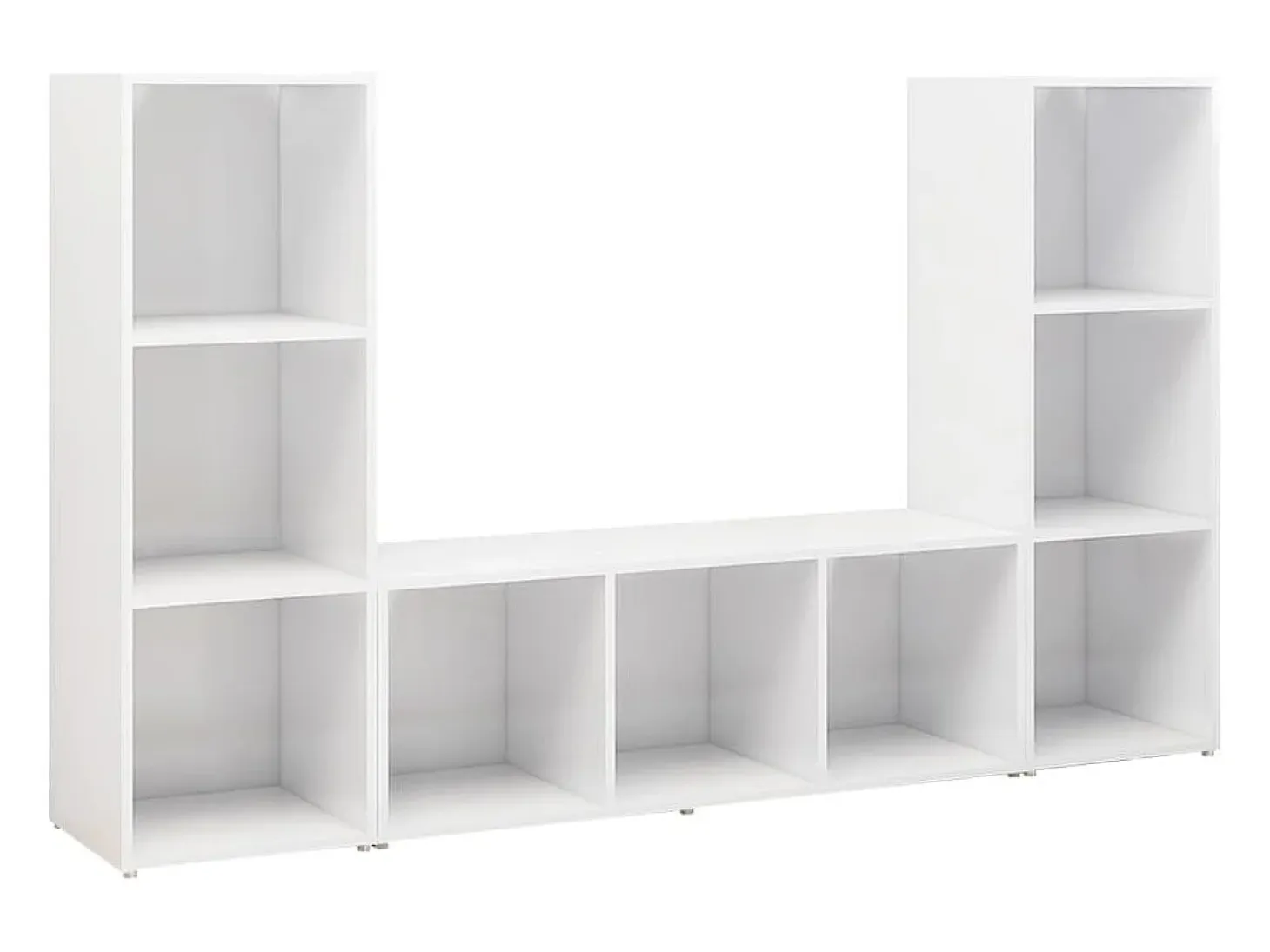 Muebles de salón 3 piezas madera ingeniería blanco 107x35x37 cm