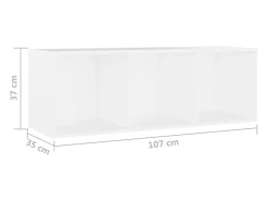 Muebles de salón 2 piezas madera ingeniería blanco 107x35x37 cm