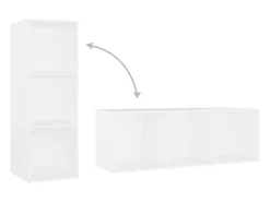 Muebles de salón 2 piezas madera ingeniería blanco 107x35x37 cm