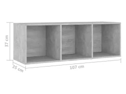 Muebles de salón 4 piezas madera ingeniería gris hormigón