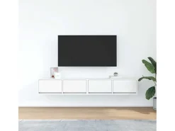 Muebles de TV 2 uds Blanco 80x31x25,5 cm Madera de ingeniería
