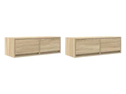 Muebles de TV 2 uds Roble Sonoma 80x31x25,5cm Madera ingeniería