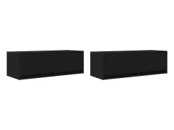 Muebles de TV 2 uds Roble Negro 80x31x25,5 cm Madera ingeniería