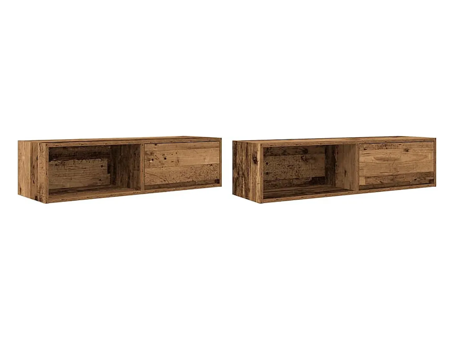 Muebles de TV 2 uds 100x31x25,5 cm Madera ingeniería envejecida