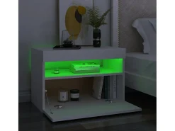 Muebles de TV con luces LED 2 uds blanco 60x35x40 cm ES35911