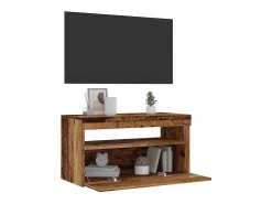 Muebles de TV con luces LED 2 uds madera ingeniería envejecida